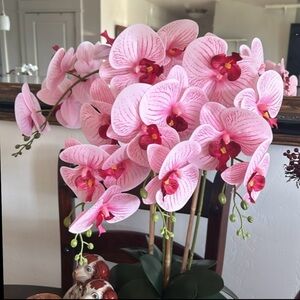 Large Faux Orchid Flower Plant.